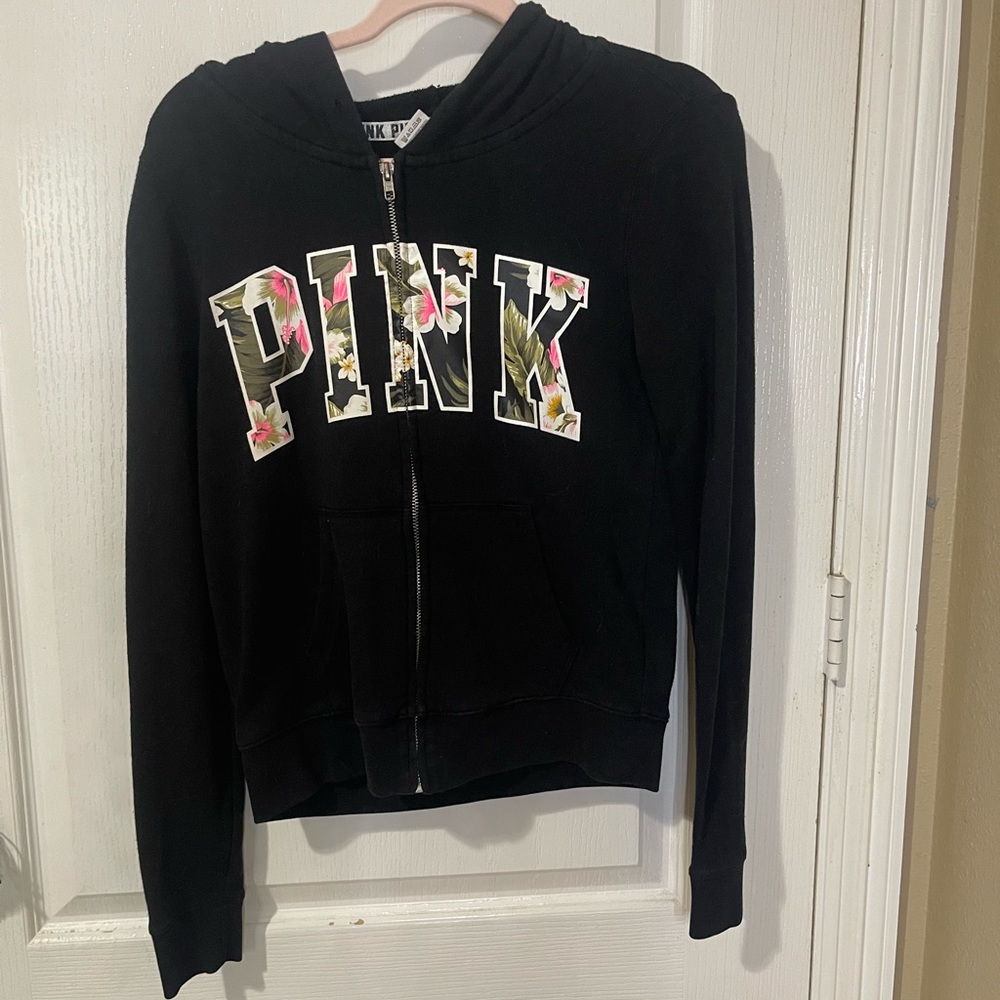 VS Pink's Black Zip-Up Hoodie